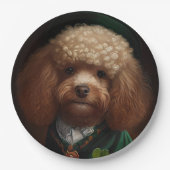 Poodle Dog in St. Patrick's Day Dress Papieren Bordje (Voorkant)