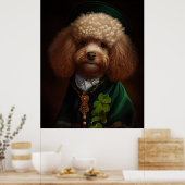 Poodle Dog in St. Patrick's Day Dress Poster (Keuken)