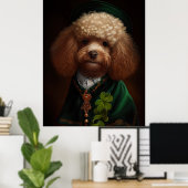 Poodle Dog in St. Patrick's Day Dress Poster (Thuiskantoor)