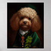 Poodle Dog in St. Patrick's Day Dress Poster (Voorkant)