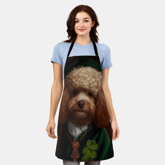 Poodle Dog in St. Patrick's Day Dress Schort (Gedragen)