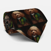 Poodle Dog in St. Patrick's Day Dress Stropdas (Opgerold)