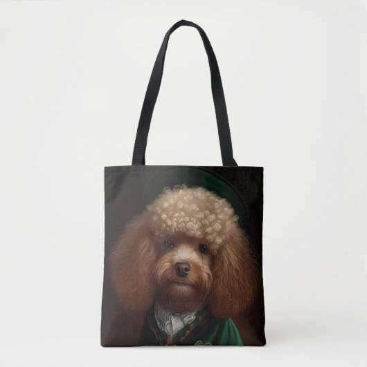 Poodle Dog in St. Patrick's Day Dress Tote Bag (Voorkant)
