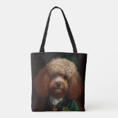 Poodle Dog in St. Patrick's Day Dress Tote Bag (Achterkant)