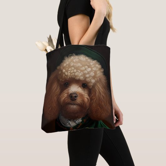 Poodle Dog in St. Patrick's Day Dress Tote Bag (Dichtbij)