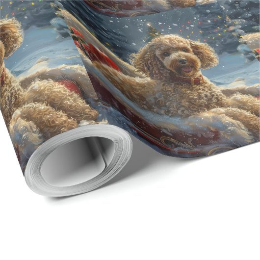 Poodle Dog Kerst Festiviteit Cadeaupapier (Rol Hoek)