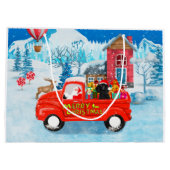 Poodle Dog-kerstbezorging vrachtwagen sneeuw Groot Cadeauzakje (Achterkant)