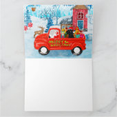 Poodle Dog-kerstbezorging vrachtwagen sneeuw Kaart (Binnen)