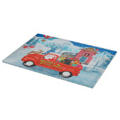 Poodle Dog-kerstbezorging vrachtwagen sneeuw Snijplank (Hoek)