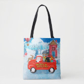 Poodle Dog-kerstbezorging vrachtwagen sneeuw Tote Bag (Voorkant)