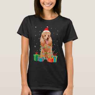 Poodle Dog kerstboom lampjes T-shirt
