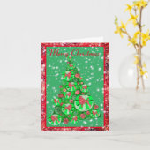 Poodle Dog kerstboom op Cute Holiday Kaart (Gele Bloem)