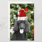 Poodle Dog kerstboom Snowman Red Santa Hat Briefpapier (Voorkant / Achterkant)