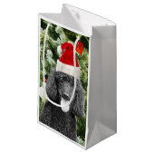 Poodle Dog kerstboom Snowman Red Santa Hat Klein Cadeauzakje (Voorkant Gekanteld)