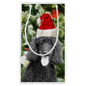 Poodle Dog kerstboom Snowman Red Santa Hat Klein Cadeauzakje (Voorkant)