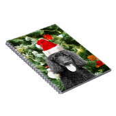Poodle Dog kerstboom Snowman Red Santa Hat Notitieboek (Rechterzijde)
