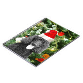 Poodle Dog kerstboom Snowman Red Santa Hat Notitieboek (Linkerzijde)