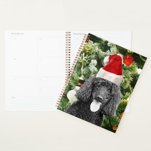 Poodle Dog kerstboom Snowman Red Santa Hat Planner (Display)