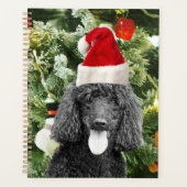 Poodle Dog kerstboom Snowman Red Santa Hat Planner (Voorkant)