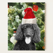 Poodle Dog kerstboom Snowman Red Santa Hat Planner (Achterkant)