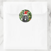 Poodle Dog kerstboom Snowman Red Santa Hat Ronde Sticker (Tas)