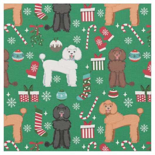 Poodle dog kerstfeestdag stof (Close Up)