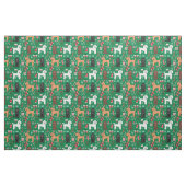 Poodle dog kerstfeestdag stof (Fat Quarter)