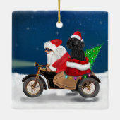 Poodle Dog-kerstkerstman Keramisch Ornament (Achterkant)