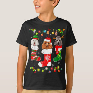 Poodle Dog kerstlampjes Hondenliefhebber T-shirt