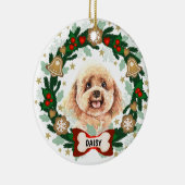 Poodle Dog Kerstmis Dog Cookie Wreate Keramisch Ornament (Rechts)