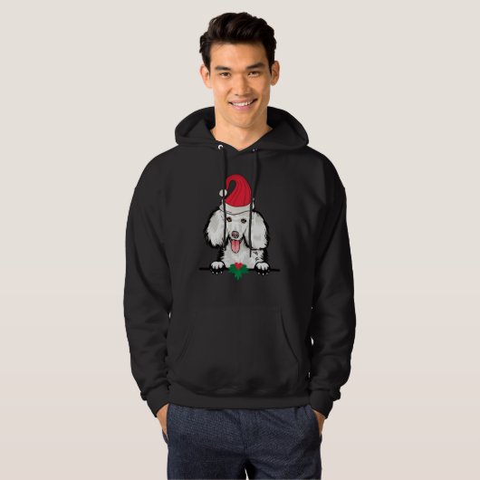 Poodle Dog Kerstmis Hoodie (Voorkant volledig)