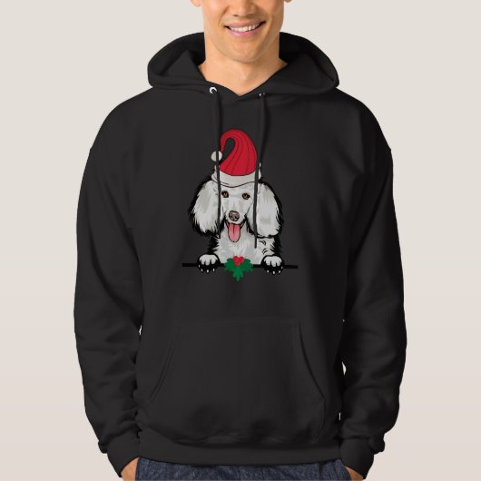 Poodle Dog Kerstmis Hoodie (Voorkant)