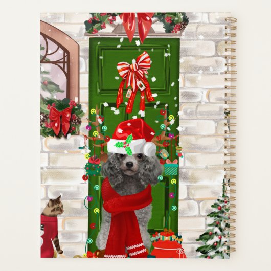Poodle Dog Kerstmis Planner (Achterkant)