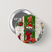 Poodle Dog Kerstmis Ronde Button 5,7 Cm (Voorkant /achterkant)