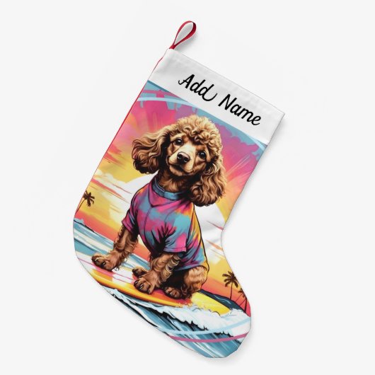 Poodle Dog Kleine Kerstsok (Voorkant (Hangend))