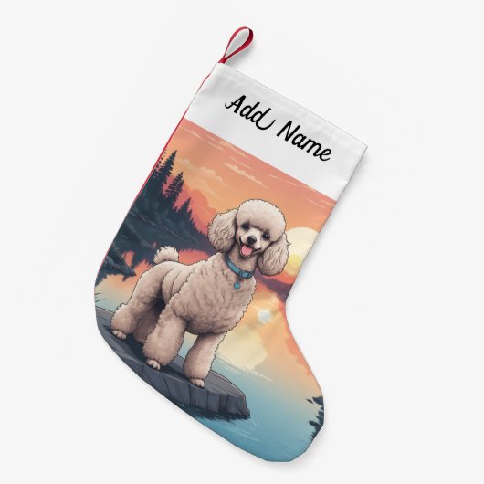 Poodle Dog Kleine Kerstsok (Voorkant (Hangend))
