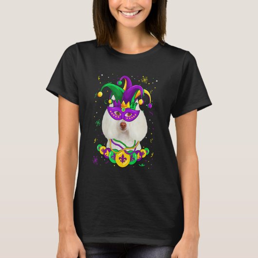 Poodle Dog Lover Mardi Gras Carnival Funny Mask Be T-shirt (Voorkant)