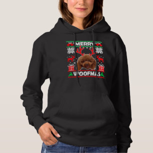 Poodle Dog Merry Woofmas Kerstmis Dog Hoodie
