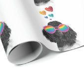 Poodle Dog met Hearts Valentijnsdag Cadeaupapier (Rol Hoek)