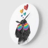 Poodle Dog met Hearts Valentijnsdag Grote Klok (Hoek)