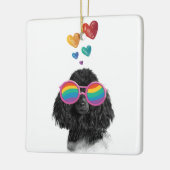 Poodle Dog met Hearts Valentijnsdag Keramisch Ornament (Links)