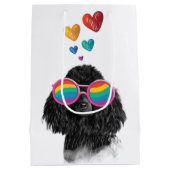 Poodle Dog met Hearts Valentijnsdag Medium Cadeauzakje (Achterkant)