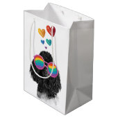 Poodle Dog met Hearts Valentijnsdag Medium Cadeauzakje (Achterkant Gekanteld)