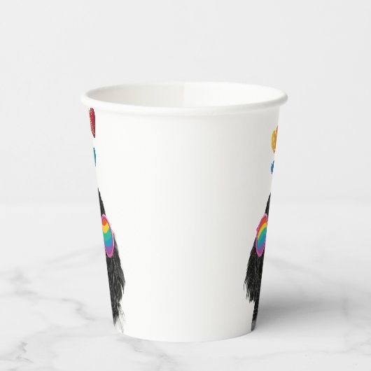 Poodle Dog met Hearts Valentijnsdag Papieren Bekers (Links)