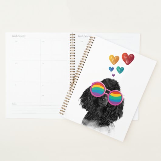 Poodle Dog met Hearts Valentijnsdag Planner (Display)