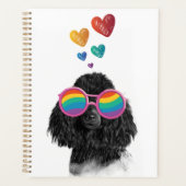 Poodle Dog met Hearts Valentijnsdag Planner (Voorkant)