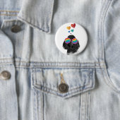 Poodle Dog met Hearts Valentijnsdag Ronde Button 5,7 Cm (In situ)