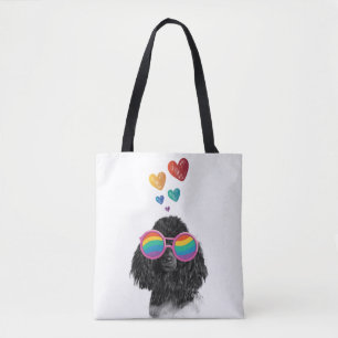 Poodle Dog met Hearts Valentijnsdag Tote Bag