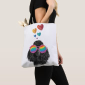 Poodle Dog met Hearts Valentijnsdag Tote Bag (Dichtbij)