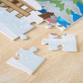 Poodle dog met kerstcadeaus legpuzzel (Zijkant)